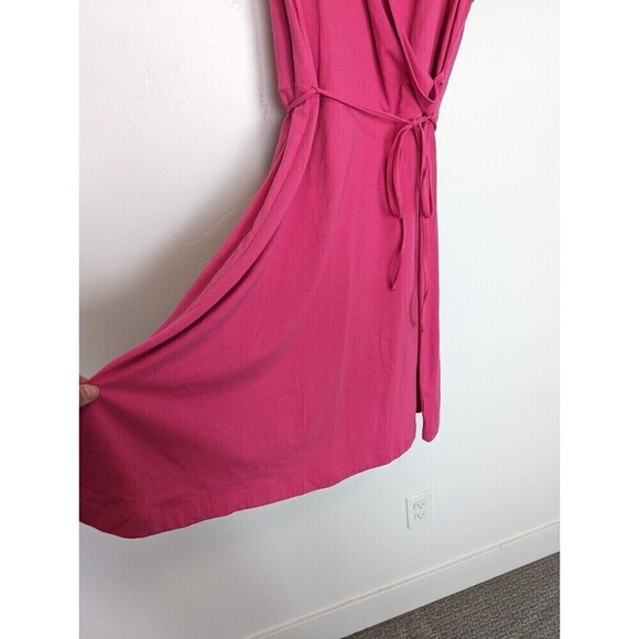 Talbots Faux Wrap Dress Womens Size‎ L Pink Midi Sleeveless Casual Barbie Sun - Picture 3 of 8
